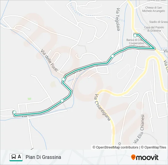 Percorso linea bus A
