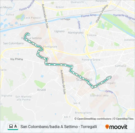 Percorso linea bus A