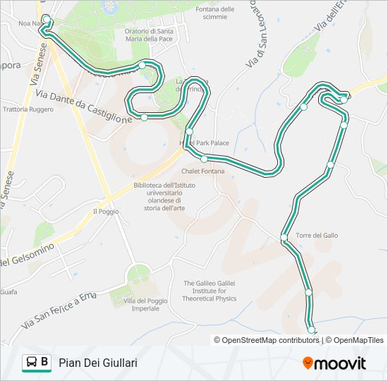 B Bus Line Map
