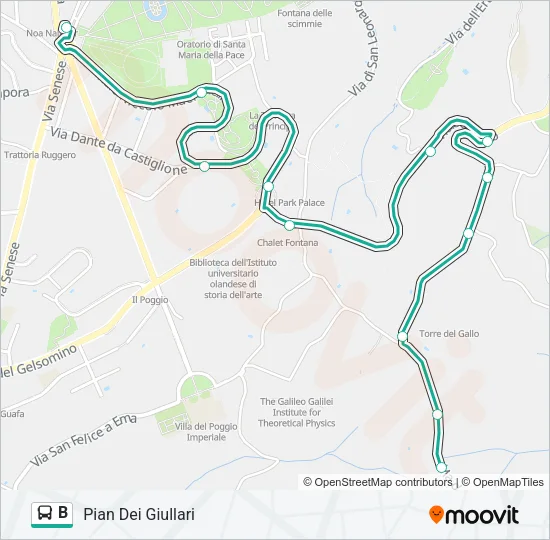 Percorso linea bus B