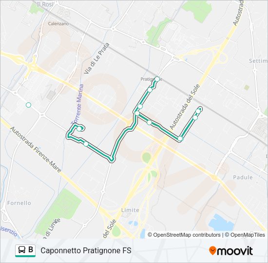 B Bus Line Map