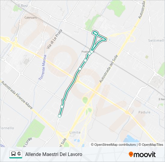 G Bus Line Map