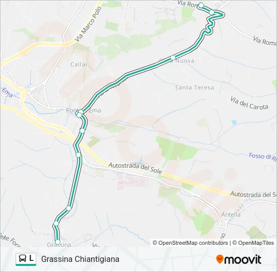 Percorso linea bus L