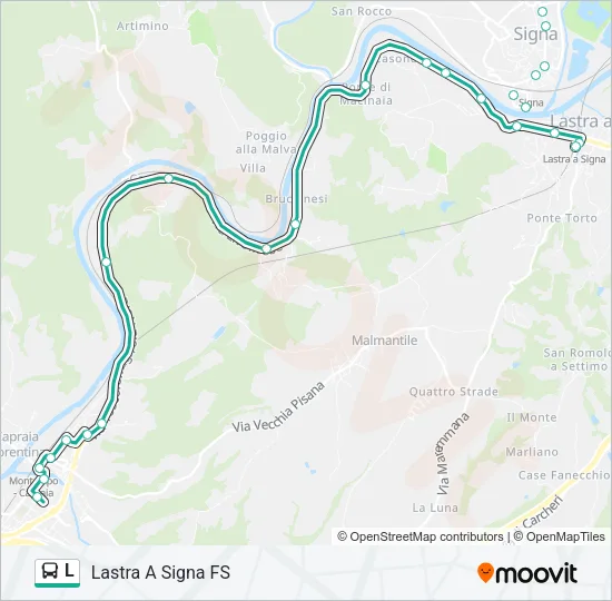 Percorso linea bus L