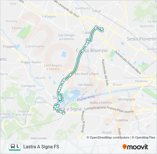 Percorso linea bus L