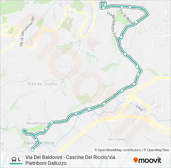 Percorso linea bus L
