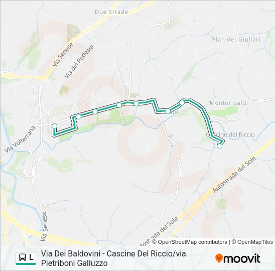 Percorso linea bus L
