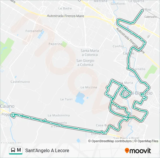 M Bus Line Map
