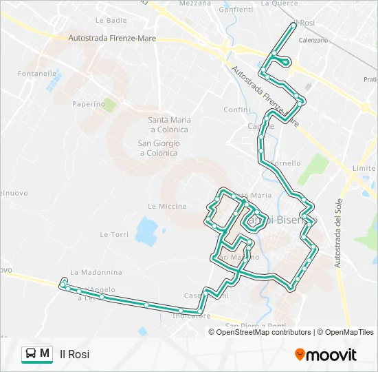 M Bus Line Map