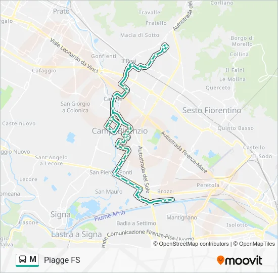 M Bus Line Map