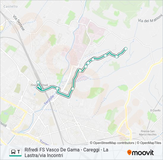 T Bus Line Map
