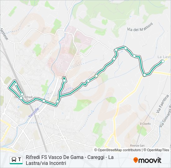 T Bus Line Map