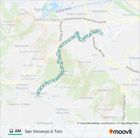 AM Bus Line Map