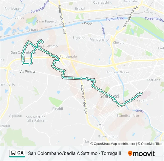 CA Bus Line Map