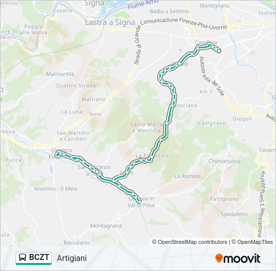 BCZT Bus Line Map