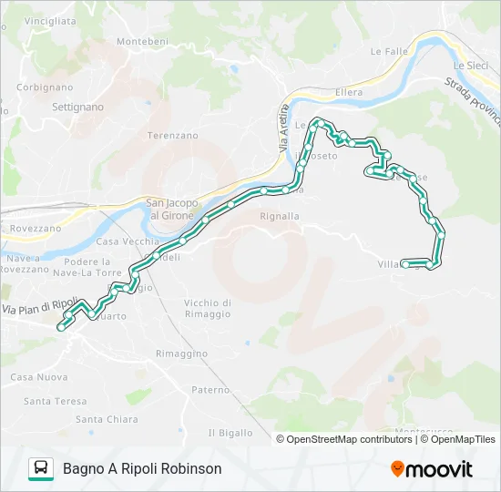 BAGNO A RIPOLI - VILLAMAGNA Bus Line Map