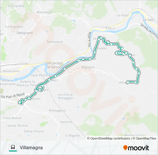 BAGNO A RIPOLI - VILLAMAGNA Bus Line Map