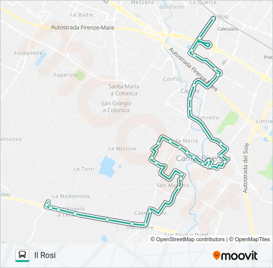 Percorso linea bus SANT'ANGELO A LECORE - IL ROSI