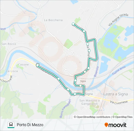 TORREGALLI - SIGNA/PORTO DI MEZZO Bus Line Map