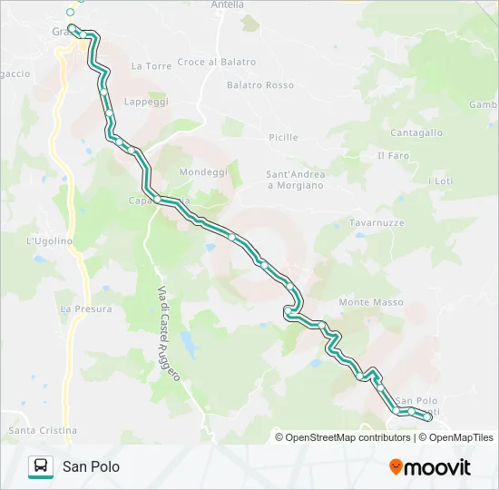 BAGNO A RIPOLI - GRASSINA/SAN POLO Bus Line Map