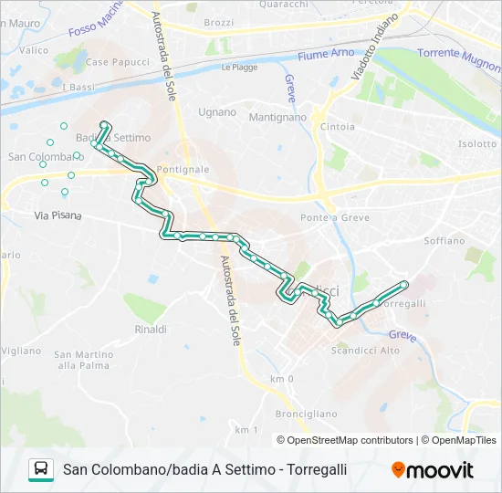 SAN COLOMBANO/BADIA A SETTIMO - TORREGALLI Bus Line Map