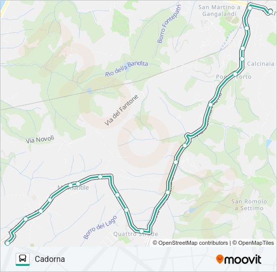 LASTRA A SIGNA - SPAZZAVENTO/SAN VINCENZO A TORRI Bus Line Map