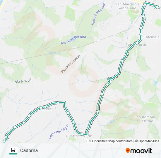 Percorso linea bus LASTRA A SIGNA - SPAZZAVENTO/SAN VINCENZO A TORRI