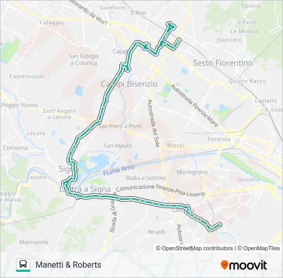 LE BAGNESE/LASTRA A SIGNA FS - OFFICINE GALILEO/M&R Bus Line Map