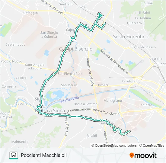 LE BAGNESE/LASTRA A SIGNA FS - OFFICINE GALILEO/M&R Bus Line Map