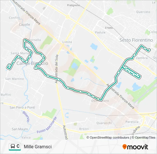 C Bus Line Map