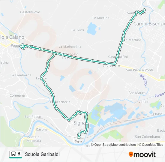 B Bus Line Map