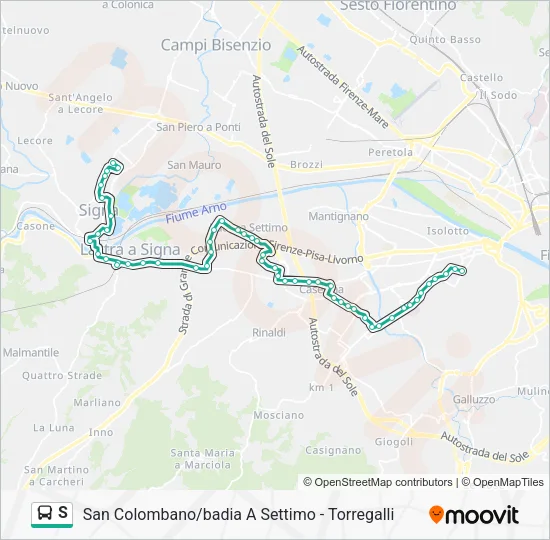 S Bus Line Map