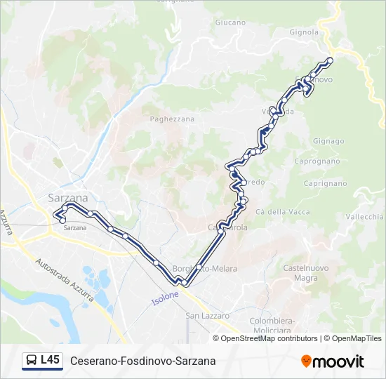 L45 Bus Line Map