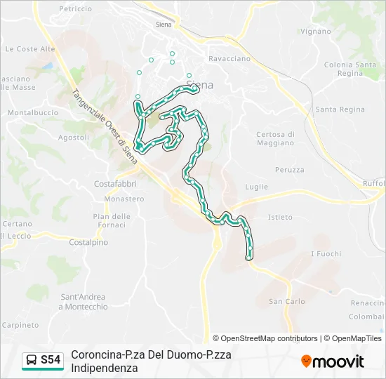 S54 Bus Line Map