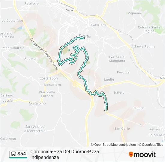 S54 Bus Line Map