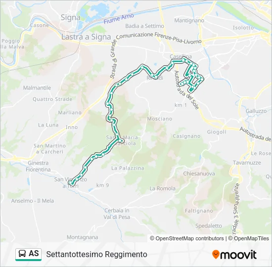 AS Bus Line Map