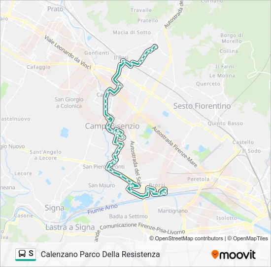 S Bus Line Map