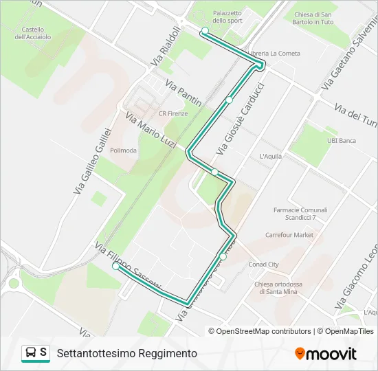 S Bus Line Map