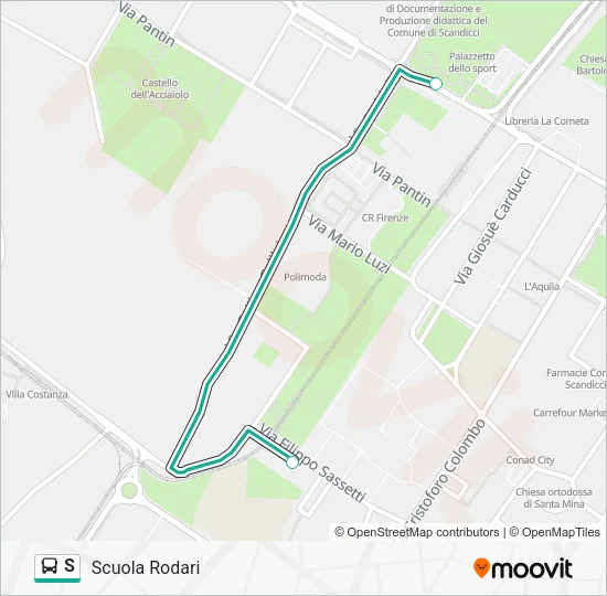 S Bus Line Map