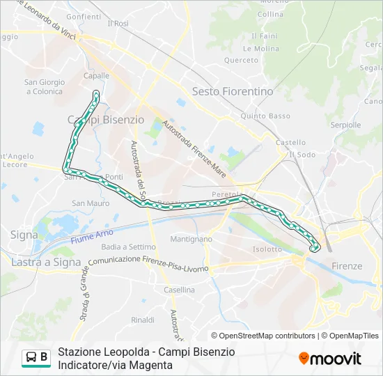 B Bus Line Map