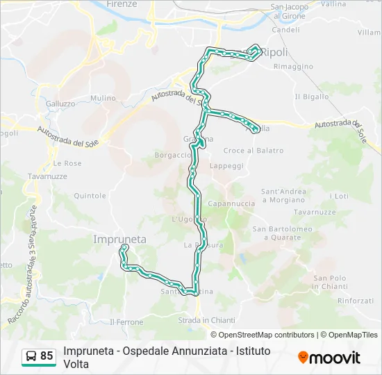 85 Bus Line Map