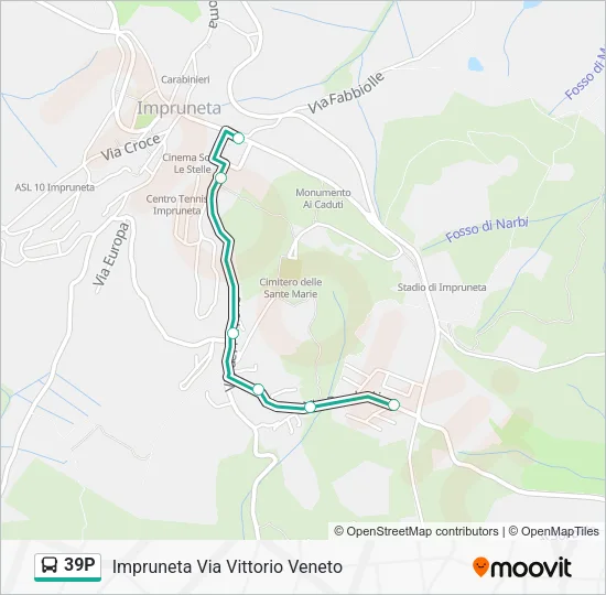 39P Bus Line Map