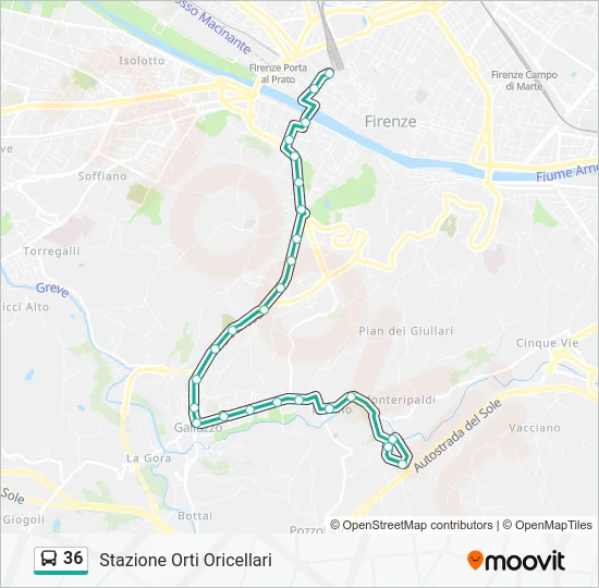 36 Bus Line Map