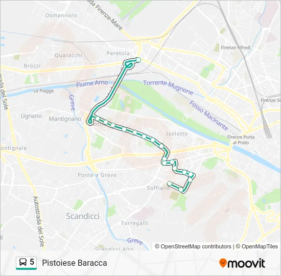 5 Bus Line Map