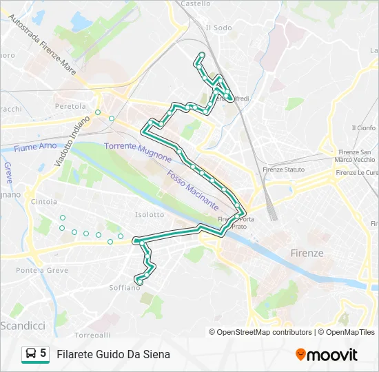 5 Bus Line Map