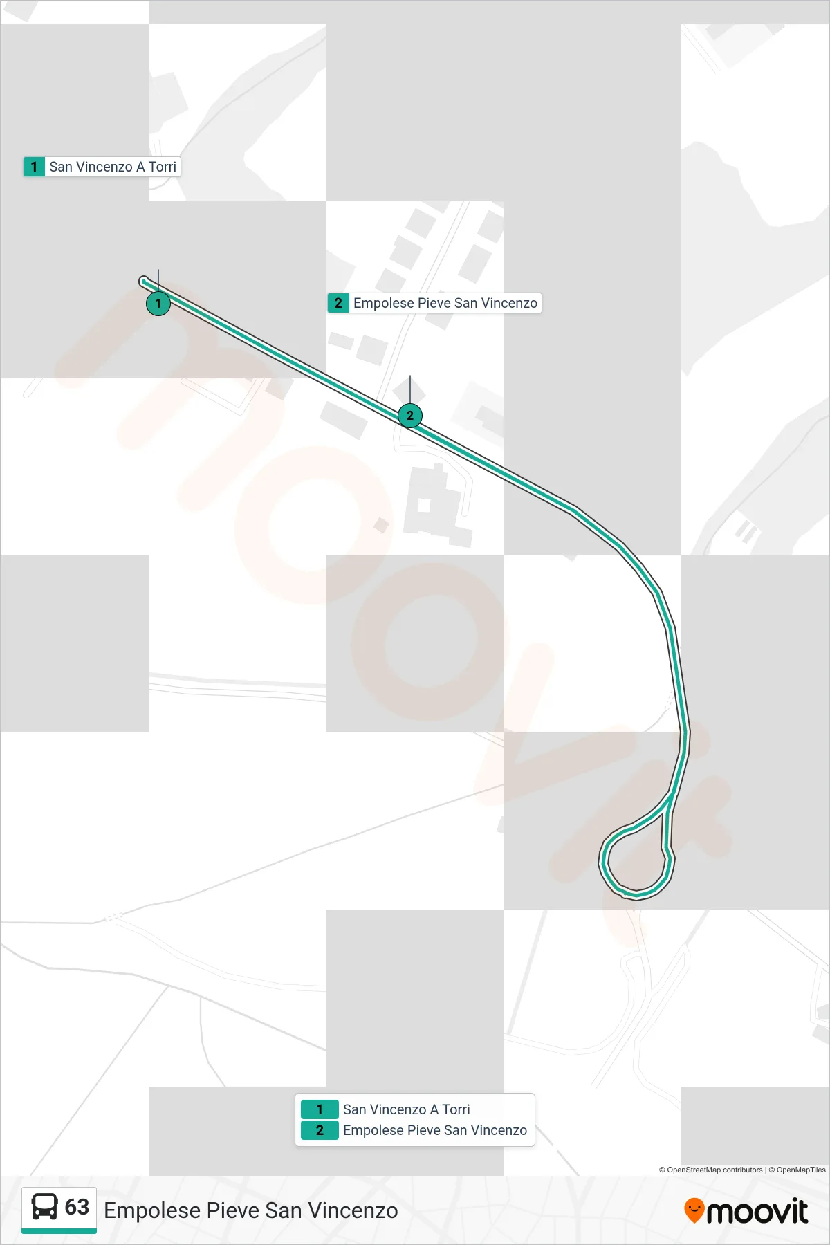 Linea 63 tram (Empolese Pieve San Vincenzo) - Percorsi e fermate sulla mappa
