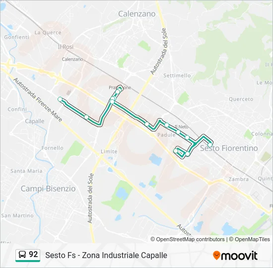 92 Bus Line Map
