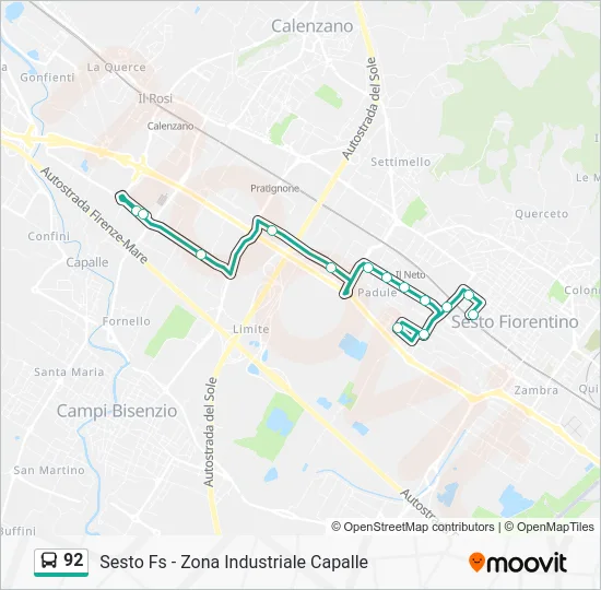92 Bus Line Map