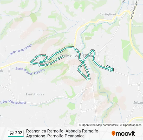 Percorso linea bus 202
