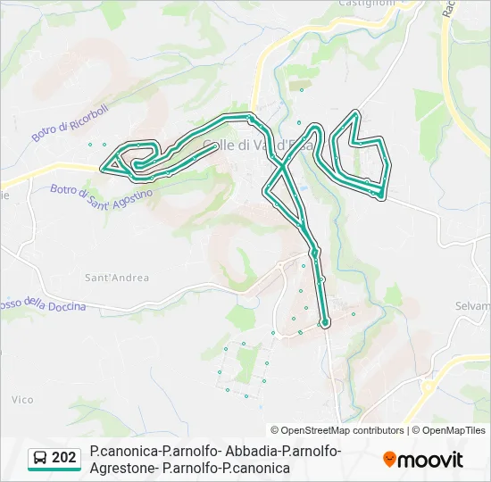 Percorso linea bus 202